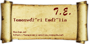 Temesvári Emília névjegykártya